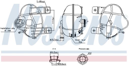 Vas expansiune racire (cu priza) potrivit ALFA ROMEO MITO; FIAT 500L, DOBLO CARGO, DUCATO, GRANDE PUNTO, LINEA, PUNTO, PUNTO EVO, PUNTO EVO/HATCHBACK, PUNTO/HATCHBACK; LANCIA YPSILON 10.03-