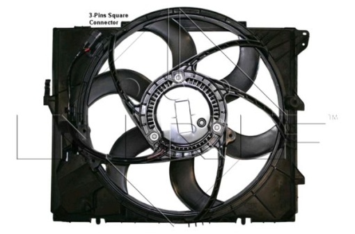Ventilator radiator (cu carcasa) potrivit BMW 1 (E81), 1 (E82), 1 (E87), 1 (E88), 3 (E90), 3 (E91), 3 (E92), 3 (E93), X1 (E84), Z4 (E89) 1.6-3.0 06.04-08.16