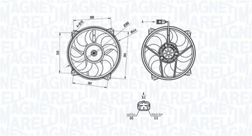 Ventilator radiator Dreapta/Stanga (cu carcasa) potrivit PEUGEOT 3008, 307, 308, 308 I, 5008, PARTNER TEPEE, PARTNER/MINIVAN, RCZ 1.4-2.0D 08.00-