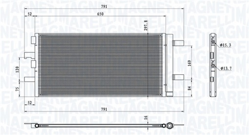 Condensator climatizare (cu uscator) potrivit BMW 1 (F40), 2 (F45), 2 GRAN COUPE (F44), 2 GRAN TOURER (F46), 2 GRAN TOURER VAN (F46), X1 (F48), X2 (F39); MINI (F55), (F56), (F57), CLUBMAN (F54) 1.2-2.0D 09.13-