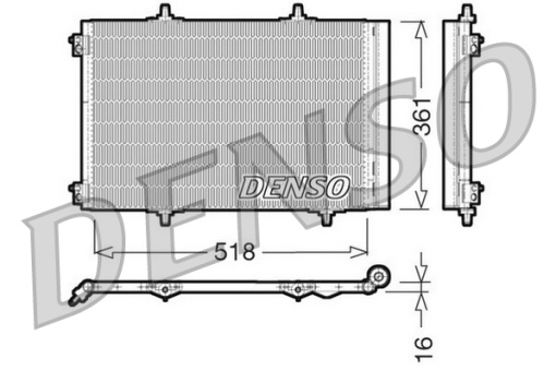 Condensator climatizare (cu uscator) potrivit CITROEN C2, C3 / C3 ORIGIN III, C3 AIRCROSS II, C3 I, C3 II, C3 III, C3 PICASSO, C4 CACTUS, DS3; OPEL CROSSLAND X, CROSSLAND X / CROSSLAND 1.0-1.6D 02.02-