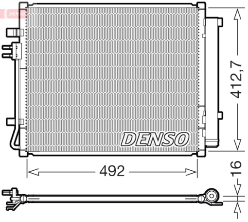 Condensator climatizare (cu uscator) potrivit HYUNDAI SANTA FE IV, SANTA FE IV/SUV; KIA SORENTO IV 1.6H/2.2D 07.18-