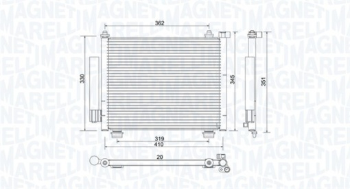 Condensator climatizare (cu uscator) potrivit OPEL AGILA; SUZUKI WAGON R+ 1.3D 08.03-