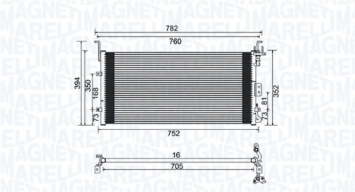 Condensator climatizare potrivit HYUNDAI SONATA IV, XG; KIA MAGENTIS I 2.0-3.0 12.98-12.05