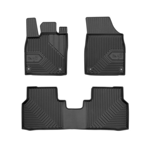 Covoras podea cauciuc FROGUM TPE, 4 buc. (lipici) No. 77, fata/spate, set, culoare negru, potrivit AUDI Q4; CUPRA BORN; SKODA ENYAQ IV; VW ID.4 05.20-, Crossover / Hatchback / SUV, versiune: Electric