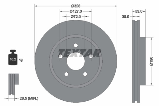 Disc frana Fata Dreapta/Stanga potrivit JEEP COMMANDER, GRAND CHEROKEE II, GRAND CHEROKEE III 2.7D-5.7 10.01-10.11 - Img 1