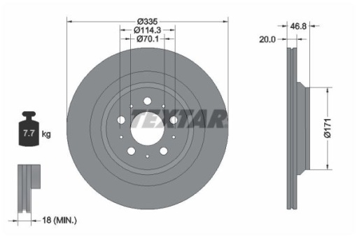 Disc frana Spate Dreapta/Stanga potrivit TESLA MODEL 3 Electric 01.17-