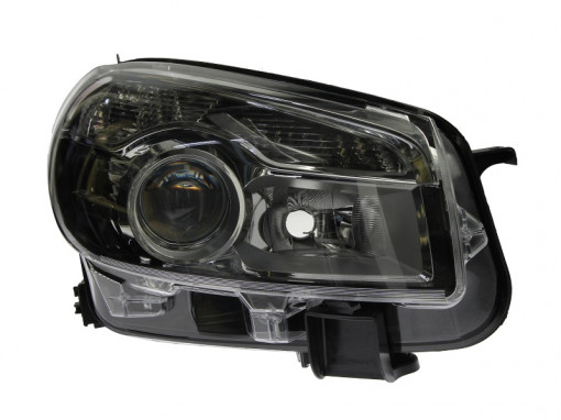 Far dreapta (H7, reglaj electric, fundal negru/insertii crom) NISSAN QASHQAI I