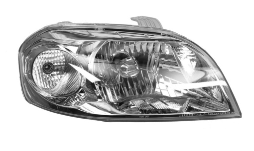 Far fata Dreapta (H4, electric, cu motor, culoare insert: cromat, culoare semnalizator: transparent) potrivit CHEVROLET AVEO / KALOS 04.05-04.08