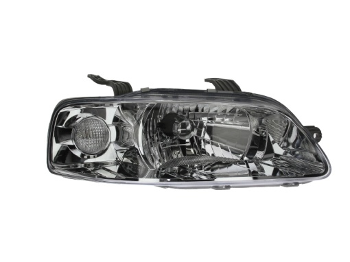 Far fata Dreapta (H4, electric, manual, fara motoras, culoare insert: cromat/negru, culoare semnalizator: transparent) potrivit CHEVROLET AVEO / KALOS; DAEWOO KALOS