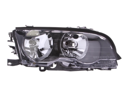 Far fata Dreapta (H7, electric, cu motor, culoare insert: negru, culoare semnalizator: negru) potrivit BMW 3 (E46) 01.99-12.01