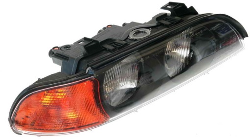 Far fata Dreapta (H7/HB3, electric, cu motor, culoare insert: negru) potrivit BMW 5 (E39)