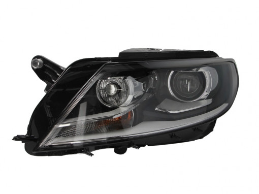 Far Stanga (bi-xenon, D3S/H7, automat, fara motoras, culoare insertie: negru, culoare semnalizator: portocaliu) potrivit VW CC B7 -12.16