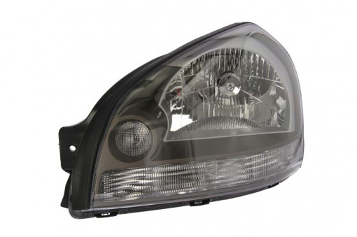 Far Stanga (H4, electric, fara motoras, culoare insertie: cromat, culoare semnalizator: negru) potrivit HYUNDAI IX35, TUCSON 01.04-