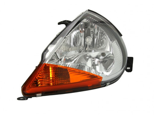 Far Stanga (halogen, H1/H7, electric, fara motoras, culoare insertie: cromat, culoare semnalizator: galben) potrivit FORD KA, STREET KA 01.96-12.08