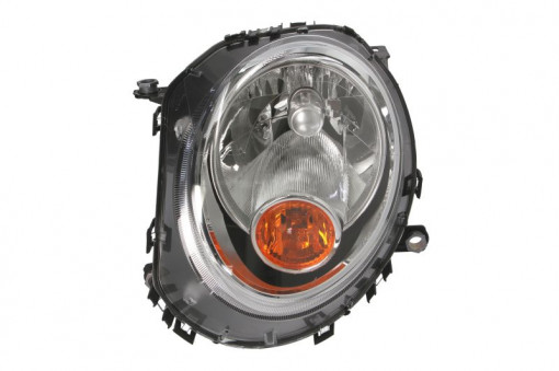 Far Stanga (halogen, H4/PY21W, electric, cu motor, culoare insertie: cromat, culoare semnalizator: galben) potrivit MINI (R56), (R57), CLUBMAN (R55), CLUBVAN (R55)