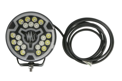 Far universal stanga/dreapta (faza lunga, LED, 12/24V, inaltime 194mm, diametru 179mm, adancime: 78mm, transparent, aluminiu, negru, lumini pozitie, lungime cablu: 300mm)
