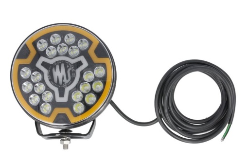 Far universal stanga/dreapta (faza lunga, LED, 12/24V, inaltime 194mm, diametru 179mm, adancime: 78mm, transparent, aluminiu, negru, lumini pozitie, lampă de degajare laterală, lungime cablu: 300mm)