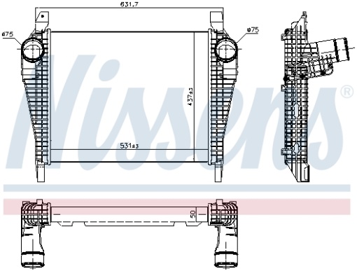 Intercooler potrivit IVECO EUROCARGO I-III, EUROCARGO IV, EUROCARGO V, MAGIRUS F4AE0681A-F4GFE601A 09.00-