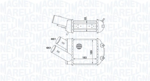 Intercooler potrivit RENAULT MEGANE I, MEGANE I CLASSIC, MEGANE I COACH, MEGANE SCÉNIC, SCENIC I 1.9D/2.0 01.96-08.03