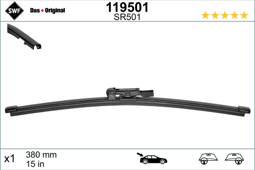 Lamela stergator spate (1buc) Visioflex 380mm potrivit LAND ROVER RANGE ROVER SPORT II 04.13-03.22