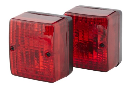 Lumina delimitare stanga/dreapta, rosu, Halogen/R10W, inaltime 90mm; latime 60mm; adancime 80mm, fixare orizontala, 12/24V