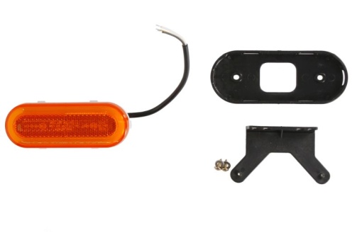 Lumini clarificare stanga/dreapta, portocaliu, LED, inaltime 49mm; latime 124mm; adancime 20mm, în relief, lungime cablu 220mm, cu cuier, 12/24V (tip: neon; cu functie de semnalizator lateral)