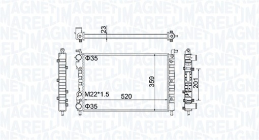 Radiator motor (Manual) potrivit FIAT PALIO, SIENA, STRADA 1.0-1.6 - Img 1