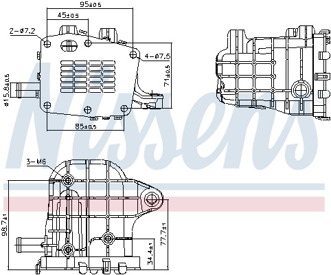Radiator recirculare gaze esapament potrivit DS DS 4, DS 5, DS 7; CITROEN C4 GRAND PICASSO II, C4 II, C4 PICASSO II, C4 SPACETOURER, C5 AIRCROSS, C5 III, DS4, DS5, GRAND C4 SPACETOURER 1.3D/2.0D/2.2D 10.05-