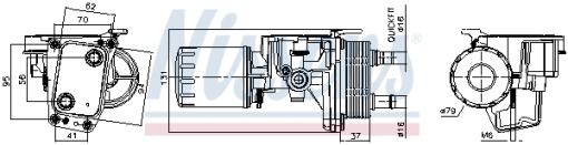 Radiator ulei (cu carcasa filtru ulei) potrivit DS DS 4, DS 5, DS 7; CITROEN C4 GRAND PICASSO II, C4 II, C4 PICASSO II, C4 SPACETOURER, C5 III, DS4, DS5, GRAND C4 SPACETOURER, JUMPER II 2.0D 04.09- - Img 1