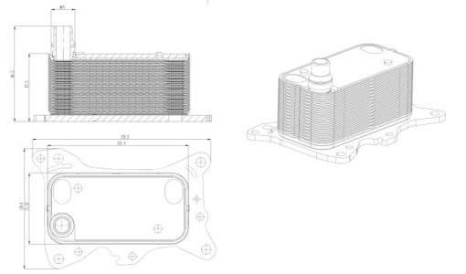 Radiator ulei potrivit MERCEDES A (W176), B SPORTS TOURER (W246, W242), CLA (C117), CLA SHOOTING BRAKE (X117), GLA (X156), SPRINTER 3,5-T (B907, B910), SPRINTER 3-T (B910) 1.8D/2.2D 11.11-12.21