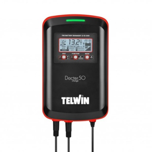 Redresor auto cu functie robot pornire DOCTOR CHARGE 50 230V, voltaj incarcare: 6/12/24 V TELWIN, curent incarcare: 23/45A, alimentare: 230V, tip baterie: AGM/EFB/GEL/Li/MF/PbCa/WET - Img 1