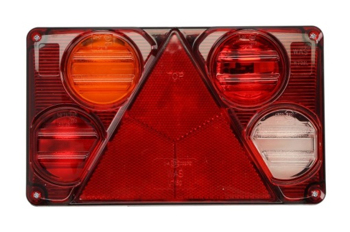 Stop spate stanga (12/24V, cu intermitent, cu lumina de ceata, lumina de marșarier, cu lumina stop, lumini parcare, reflector triunghiular)