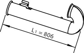 Teava esapament (lungime:806/815mm) potrivit DAF CF 75, CF 85, XF 95 PE228C-XE355C 01.01-05.13 - Img 1