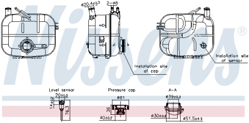 Vas expansiune racire (cu priza, cu senzor nivel) potrivit OPEL ASTRA H, ASTRA H CLASSIC, ASTRA H GTC, ASTRA H/KOMBI 01.04-