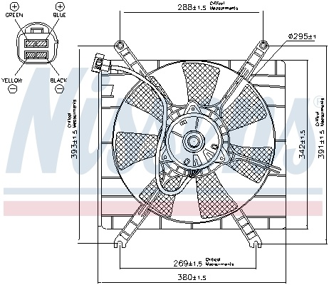 Ventilator radiator (cu carcasa) potrivit SUZUKI LIANA 1.3/1.6 07.01-