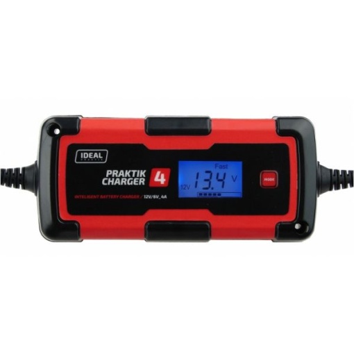 Aparat incarcat baterii auto PRAKTIK CHARGER 4 LCD, voltaj incarcare: 6/12 V IDEAL, curent incarcare: 4A, alimentare: 230V, tip baterie: AGM/Ca/GEL/WET
