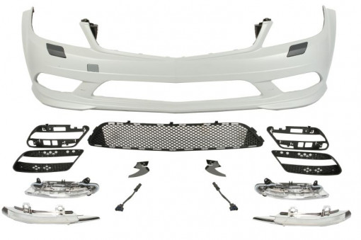 Bara Fata, cu lumini LED zi, AMG, cu grilaje, cu gauri spalator faruri, grunduit potrivit MERCEDES C C204, C T-MODEL S204, C W204 03.11-12.13