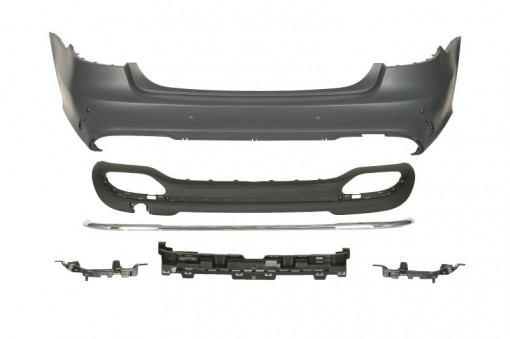 Bara Spate, AMG, cu intarire; cu paranteze montaj; cu valabilitate, cu gauri senzorii parcare, cu suport gauri, grunduit potrivit MERCEDES E T-MODEL S212 Sedan 02.13-05