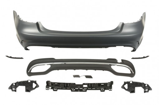Bara spate AMG, cu intarire; cu suporti , cu locas ornament, grunduit potrivit MERCEDES E T-MODEL S212, E W212 Sedan 02.13-05.16
