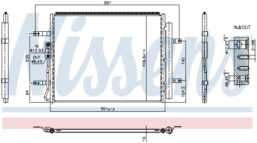 Condensator climatizare (cu uscator) potrivit HYUNDAI KONA, KONA/SUV 1.6H 06.19-
