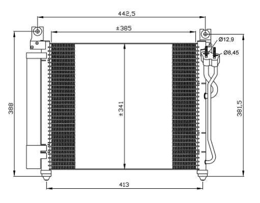 Condensator climatizare (cu uscator) potrivit KIA PICANTO I 1.0-1.1LPG 04.04-09.11