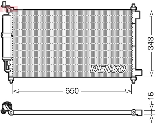 Condensator climatizare (cu uscator) potrivit NISSAN JUKE, MICRA C+C III, MICRA III, NOTE, TIIDA 1.2-1.8 01.03-12.19