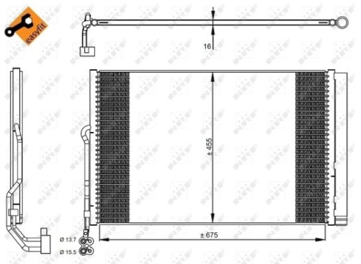Condensator climatizare (cu uscator) potrivit PORSCHE CAYENNE; VW TOUAREG 3.0D-4.8 01.10-