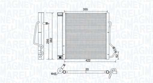 Condensator climatizare (cu uscator) potrivit SMART CABRIO, CITY-COUPE, CROSSBLADE, FORTWO 0.6/0.8D 07.98-01.07