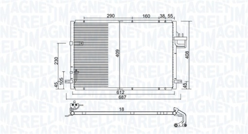 Condensator climatizare potrivit KIA CARENS I 2.0D 07.02-04.06