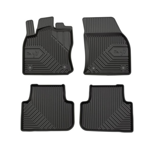 Covoras podea cauciuc FROGUM TPE, 4 buc. (lipici) No. 77, fata/spate, set, culoare negru, potrivit DACIA DUSTER/SUV; VW TIGUAN, TIGUAN/SUV 09.07-