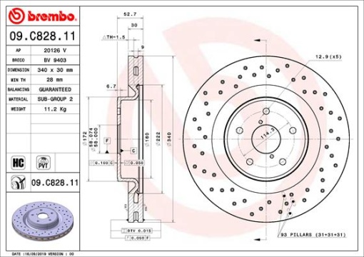 Disc frana Fata Dreapta/Stanga potrivit SUBARU WRX 2.5 06.14-