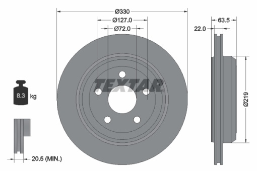 Disc frana Spate Dreapta/Stanga (fara pivot fixare roata) potrivit DODGE DURANGO; JEEP GRAND CHEROKEE, GRAND CHEROKEE IV 3.0D-6.4 11.10-