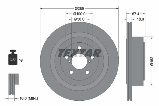 Disc frana Spate Dreapta/Stanga (fara pivot fixare roata) potrivit SUBARU IMPREZA, LEGACY IV, OUTBACK 2.0/2.5/3.0 12.00-09.09